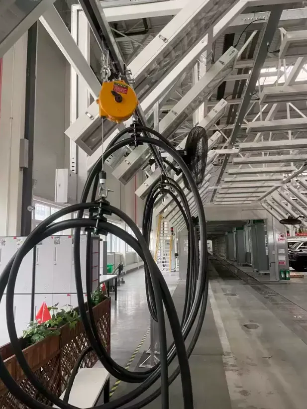 Caso del equilibrador de resorte utilizado en el taller de montaje